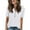 White, variant on QUNYINEY Puff Short Sleeve Women's T-Shirts Pullover Solid Casual V Neck Tops Button Slim Womens Tops Trendy