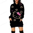 thumbnail image 3 of Sudaderas con capucha de otoño para mujer, sudaderas largas de HELLO KITTY con diseño de patchwork, sudaderas ajustadas a la moda para mujer, sudaderas con capucha, abrigos casuales para mujer, 3 of 5