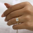 thumbnail image 2 of JEWELEGANT 2 Ct Emerald Cut Moissanite Solitaire Ring, Bezel Set Engagement Promise Ring for Women, 2 of 8
