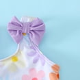 thumbnail image 5 of KIMI BEAR Newborn Baby Girl Swimsuit Sets 3-6 Months Bowknot Sleeveless Off the Shoulder Top + Ruffle Shorts + Hat 3pcs Baby Girl Bathing Suits Purple, 5 of 8