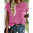 thumbnail image 6 of Summer Short Sleeve Sweater for Women 2025 Crew Neck Ribbed Knit Vests Trendy Pullover Tops, 6 of 7