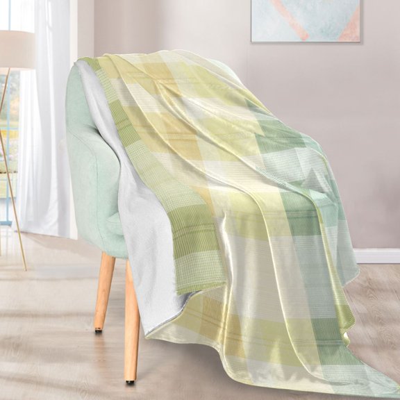 Ryvnso Tie Dye Checkered Pattern Flannel Throw Blankets for Sofa Bed Couch 50 x 60 inch