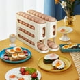 thumbnail image 4 of Organizador de Huevos con Ruedas de 4 Niveles para Refrigerador: Dispensador de Huevos Compacto con Capacidad para 30 Huevos, Diseño Resistente y Protección Lateral para El Almacenamiento En El Refri, 4 of 5