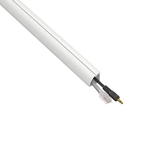 D-Line 39" Canaleta para Cable Redondo Cuarto Blanco, Cubierta para Co