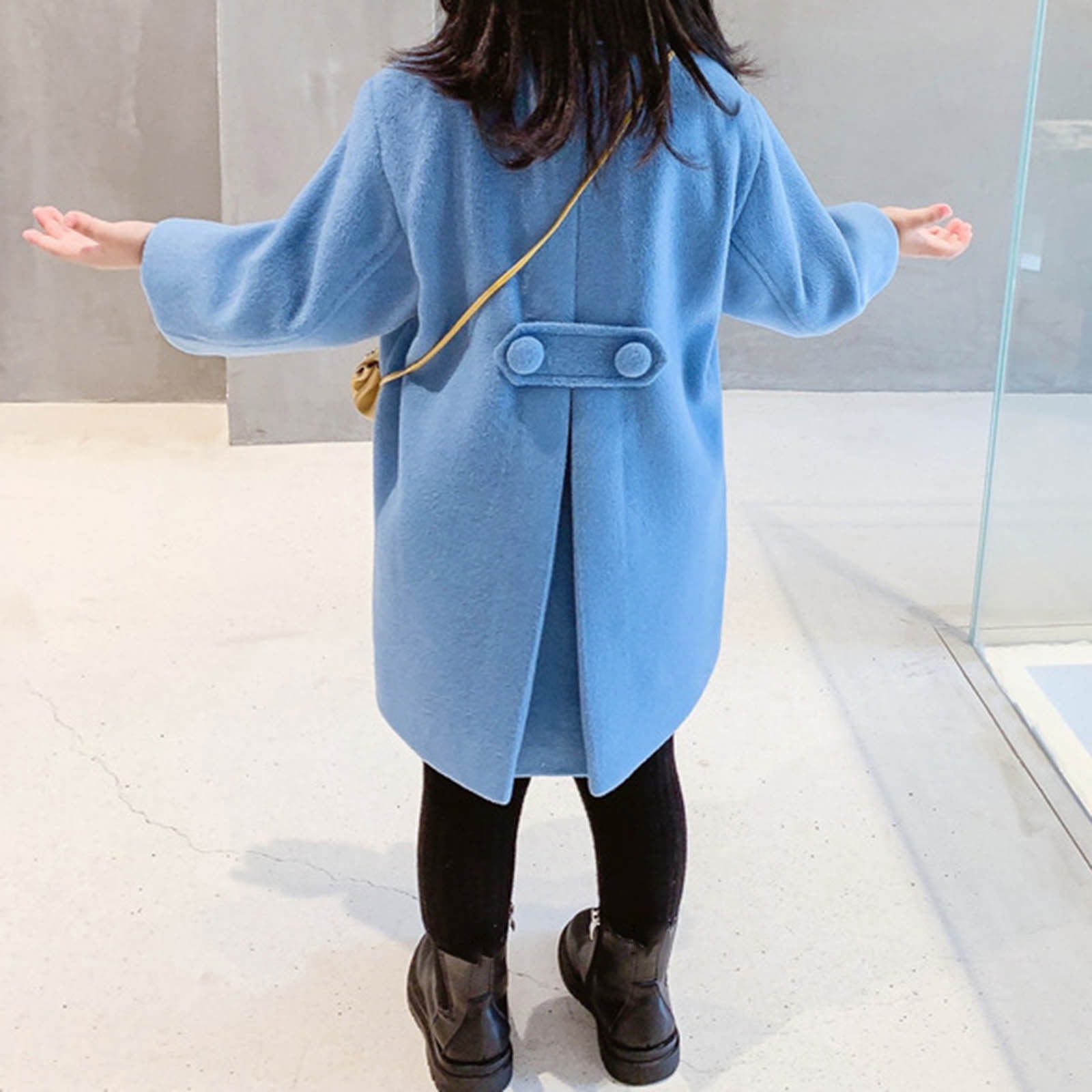 Jovati Long Sleeve Summer Dress Toddler Girls Dress Coat Jacket Kids Long Sleeve Button Trench Pocket Long Winter Peacoat Outerwear Toddler Girl Summe