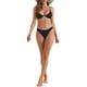 thumbnail image 2 of Conjuntos de bikini de mujer con tirantes ajustables y aros, 2 piezas, parte inferior triangular, trajes de baño, pequeño, negro, 2 of 5