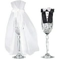 thumbnail image 1 of Amscan Bride And Groom Glass Decoration (Pack of 10), 1 of 1