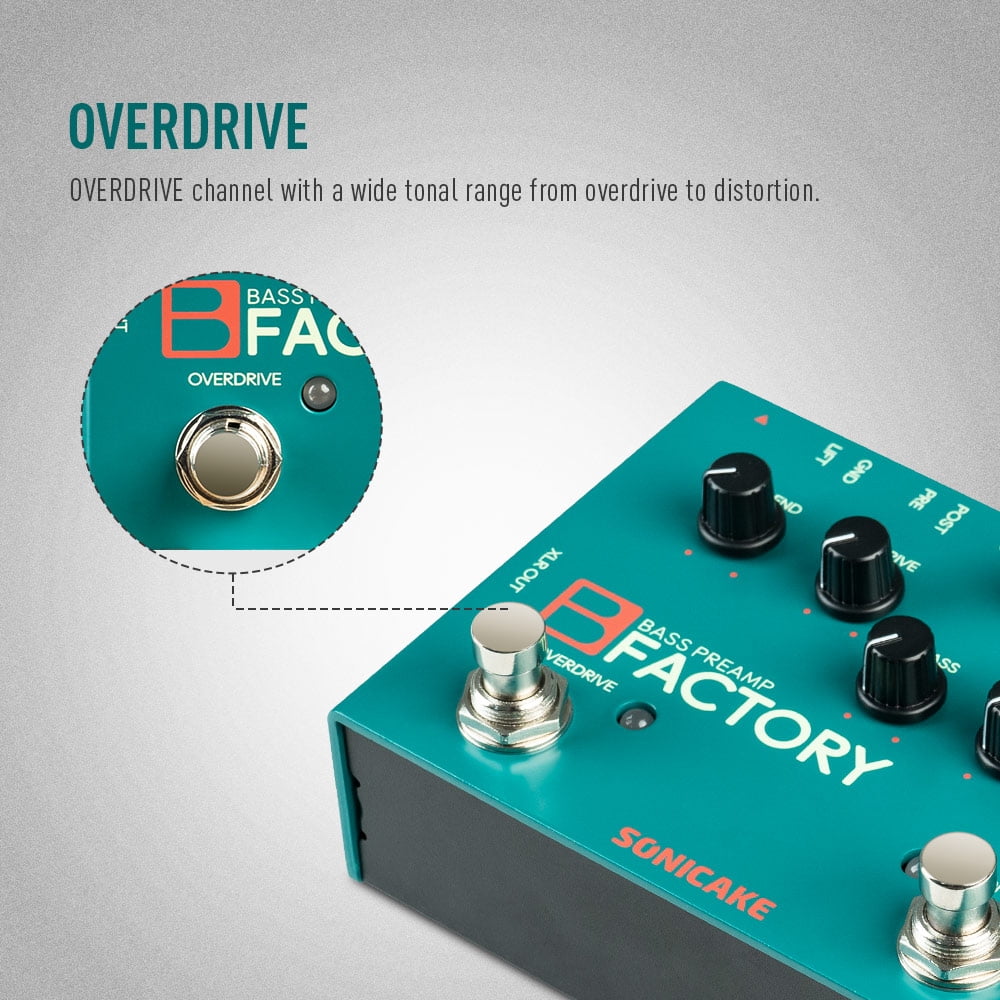 SONICAKE B Factory Analog Bass Preamp Comp Overdrive 3-band EQ PRE/POST Pedals