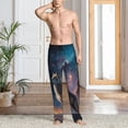 thumbnail image 5 of Vsdgher Night Sky Wolf Print Mens Pajama Pants Sleep & Lounge Pants, PJ Bottoms With elastic waistb and Pockets, 5 of 5
