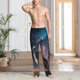 thumbnail image 2 of Fotbe Night Sky Wolf Pantalones de Pijama para Hombre, Pantalones de Dormir, Pantalones de Casa con Cintura Ajustable y Bolsillos-3X-Large, 2 of 6