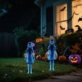 thumbnail image 4 of 3-Pack Halloween Ghost Girl Garden Stake Lights, Gothic Glowing Blue Floating Phantom Yard Figurine Craft, Spooky Glow Landscape Path Lamp for Theme Party Display Outdoor, 4 of 9