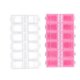 thumbnail image 3 of FELTECHELECTR Caja de almacenamiento de 2 piezas con 12 rejillas para uñas postizas, contenedor para suministros de decoración de uñas, para uso diario en el hogar (rosa + transparente), 3 of 6