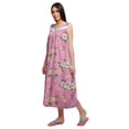 thumbnail image 4 of Moomaya Womens Features Sleeve Nightdress For Ladies Printed Cotton Nightwear, 4 of 6