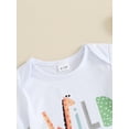thumbnail image 6 of Baby Boy Pants Outfits Letter Print Short Sleeve Romper with Animal Lion Print Pants and Hat Set, 6 of 10
