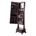 thumbnail image 1 of Miroir Armoire à Bijoux Miroir Debout avec Rangement Pleine Longueur Marron, 1 of 6