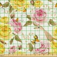 thumbnail image 2 of Ambesonne Birds and Nature Fabric by the Yard Upholstery, English Roses Art, 10 Yards, Earth Yellow Fawn Sepia, 2 of 5