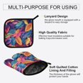 thumbnail image 3 of Yayeee Oven Mitts and Pot Holder Set of 4 Heat Resistant Kitchen Gloves Baking Hot Pad, Colorful Art Leaves Pattern, 3 of 5