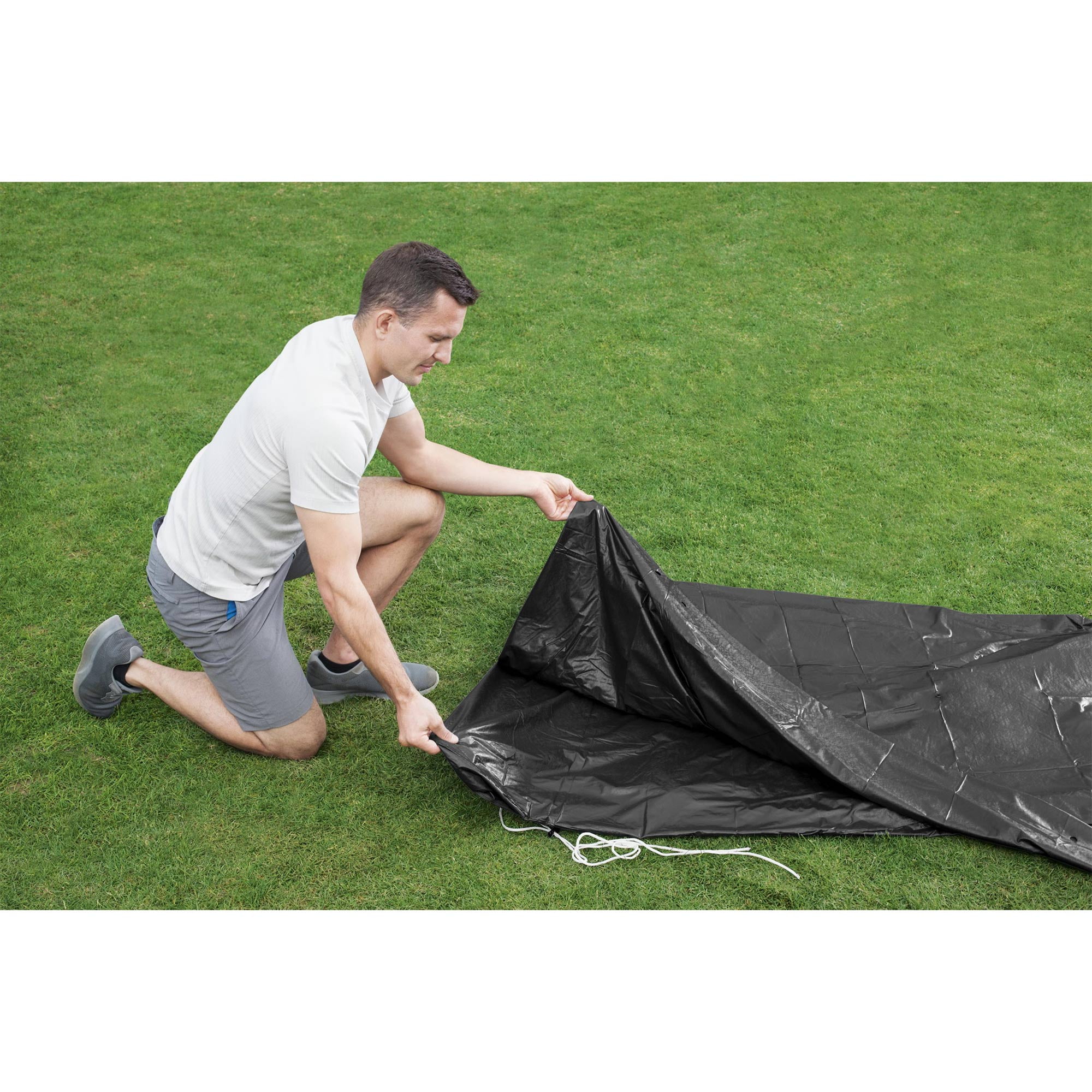 Bestway Flowclear Durable Pool Cover, Black, 12'
