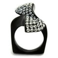 thumbnail image 3 of IP Black(Ion Plating) Stainless Steel Ring with Top Grade Crystal in Montana for Women Montana Stone Color Style TK2360 Size 5, 3 of 4