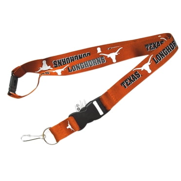 NCAA Texas Longhorns Clip Lanyard Keychain ID Holder - Orange