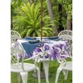 thumbnail image 3 of Outdoor Tablecloths with Umbrella Hole & Zipper, Purple Flowers Round Tablecloth 54 Inch, Butterfly Spring Floral Watercolor Farmhouse Waterproof Table Cloth, Patio/Pool/Picnic Table Covers, 3 of 8