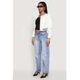 thumbnail image 4 of Womens Daisy Faux Leather Cropped Bomber Jacket, 4 of 5