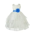 thumbnail image 3 of Ekidsbridal Ivory Cornflower Shimmering Organza Flower Girl Dress Junior Beauty Pageant Mini Bridal Gown Ballroom Dance Recital 4613T 4, 3 of 3