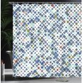thumbnail image 3 of Ambesonne Ethnic Shower Curtain, Retro Pattern Abstract Art, 69"Wx70"L, Dimgray Seafoam, 3 of 4