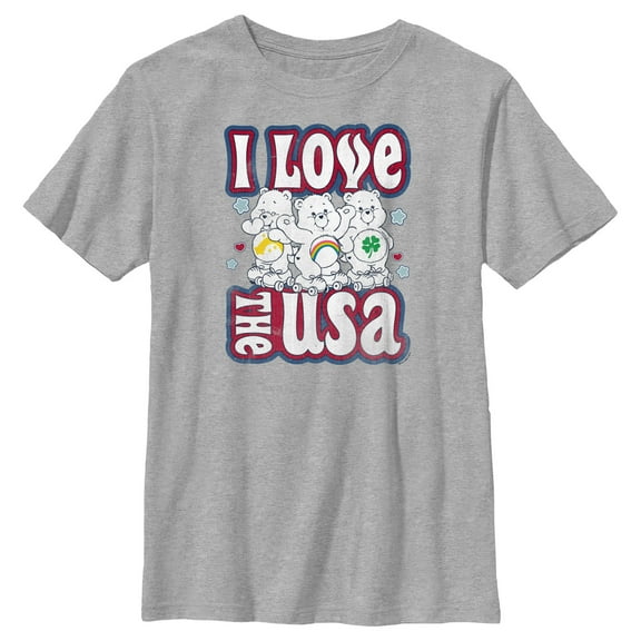 Boy's Care Bears I Love the USA  Graphic T-Shirt