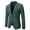 Green, variant on IROINNID Men's Long Sleeve V-Neck Blazer Notch Lapel Mid-Length Jacket Solid Color Comfy Autumn And Winter Personality Suit Jacket