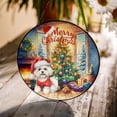 thumbnail image 3 of Merry Christmas Maltese Santa Hat Xmas Tree Winter Holiday Stained Glass Suncatcher Maltese Dog Lover Gifts Idea Window Hanging Sign Decor - 01013, 3 of 5