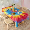 thumbnail image 3 of Colorful Rainbow Tie Dye Spiral Pattern Rectangle Tablecloth 60"x120",Waterproof Polyester Rectangle Table Cloth, Wipeable Spillproof Polyester Tablecloth for Dining, Camping, Indoor and Outdoor, 3 of 6
