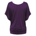 thumbnail image 2 of Made by Johnny Women's Boat Neck Short Sleeve Dolman Drape Top XXXL DARK_PURPLE, 2 of 7