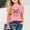 Pink, variant on BLTIBY 2025 Girls Boys Short Sleeve Top Child Kids Summer Independence Day Printed Round Neck Shirts Toddler Infant Casual Fashion Loose Pullover Blouse Red 7-8 Years