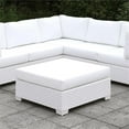 thumbnail image 2 of Furniture of America Arthur Contemporary Rattan Large Patio Ottoman in White, 2 of 2