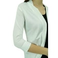 thumbnail image 2 of Bimba Women Solid Shrug Spandex 3/4 Sleeve Casual Shrug Cardigan White, 2 of 8
