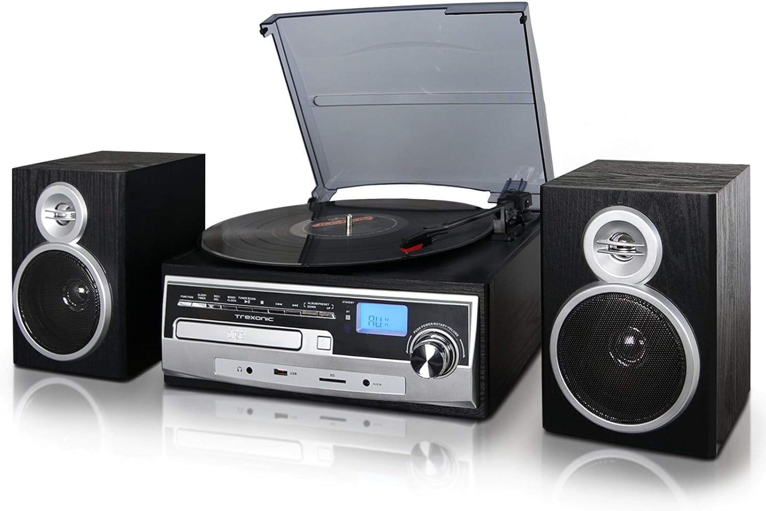 PYLE PTCD54UB - Bluetooth Vintage Classic-Style Turntable Speaker