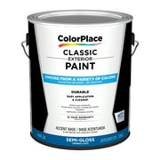 ColorPlace Classic Exterior House Paint, Semi-Gloss, Accent Base, 1 Gallon