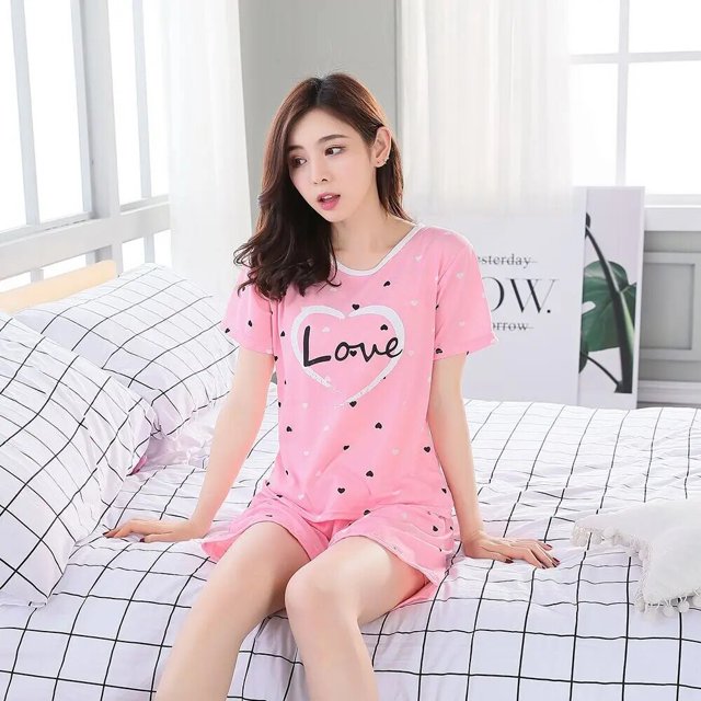 Conjunto de pijama de manga corta para mujer, ropa de dormir cómoda, trajes de casa, primavera y verano, 2022