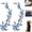 Blue, variant on 2 Pcs Cherry Blossom Patches Iron On,Oversized Flower Embroidery Appliques 14.2" X 5.5",for Holes Jeans Dress Backpack Hats Diy Clothes(Red)