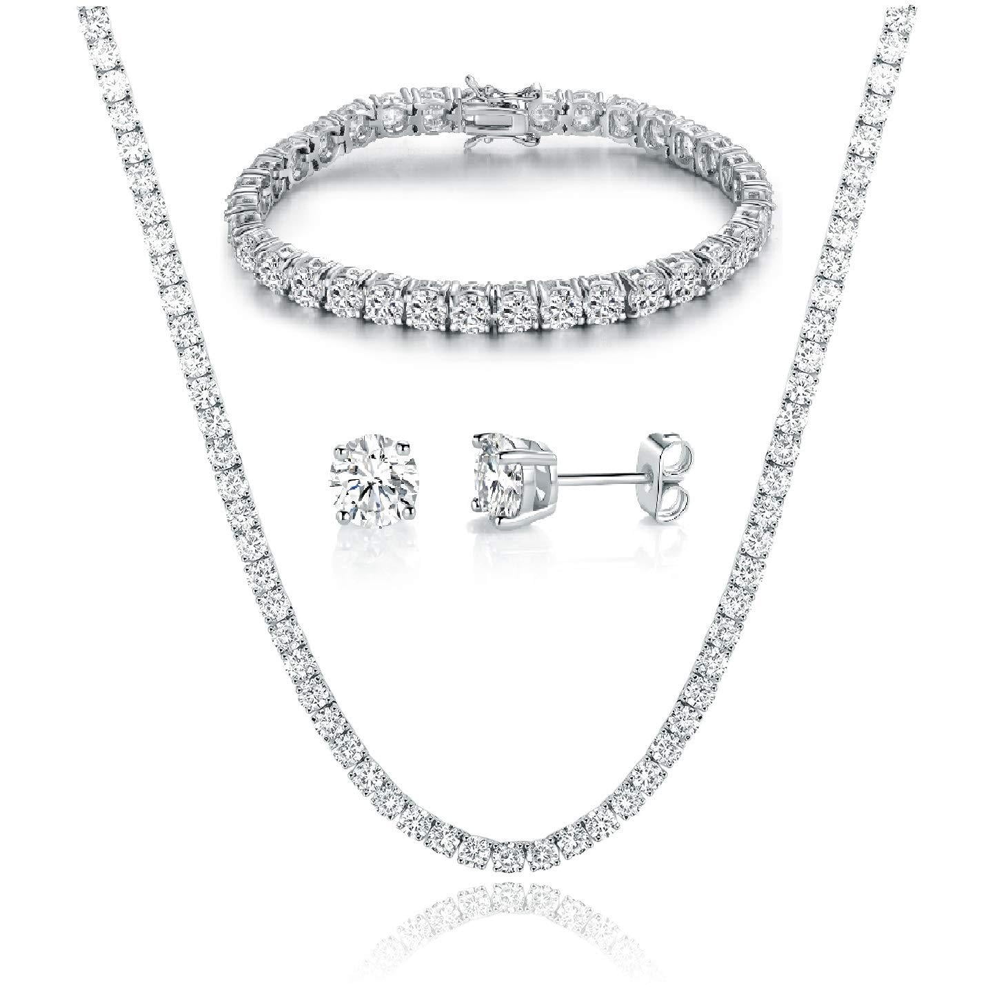 Cubic zirconia tennis necklace best sale