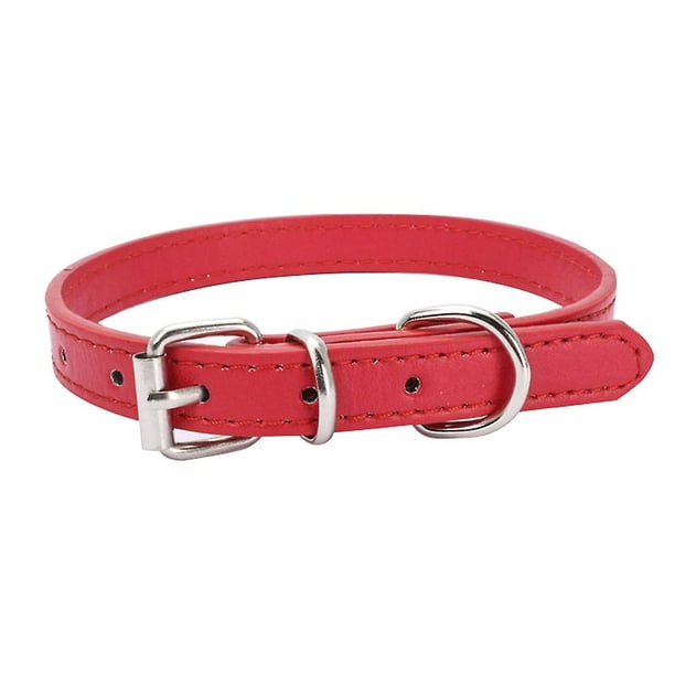 Leather round dog best sale collar