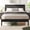 Gray, variant on Lifezone Queen Bed Frame with Rustic Vintage Wood Headboard and Footboard,Metal Support,Rustic Brown
