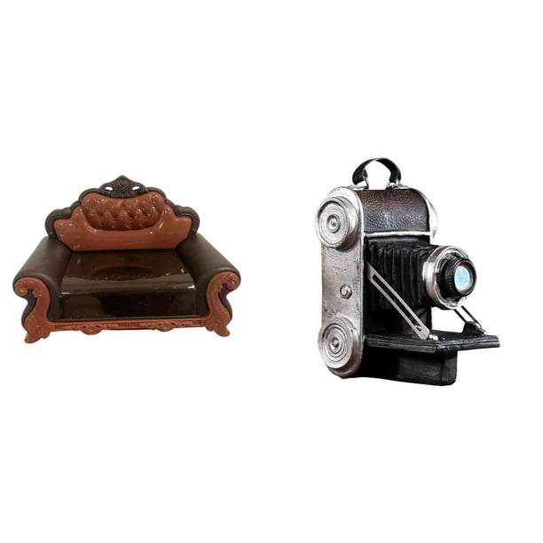 Sofá en miniatura para muñecas,Muebles de casa de muñecas,modelo de sofá europeo,decoración,Modelo de silla individual Mini Bench Chair sofá,Estatua de cámara,Figura coleccionable de