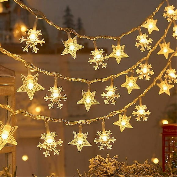 Christmas Tree Snowflake Led String Lights Banner Christmas Decoration 2023 For Home Navidad Xmas Tree Decor Light New Year 2024