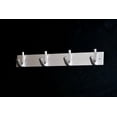 thumbnail image 2 of 14 in Wall-Mounted Hook Rail with 4 Double Coat Hooks, Zinc Alloy, Sand Chrome, 2 of 21