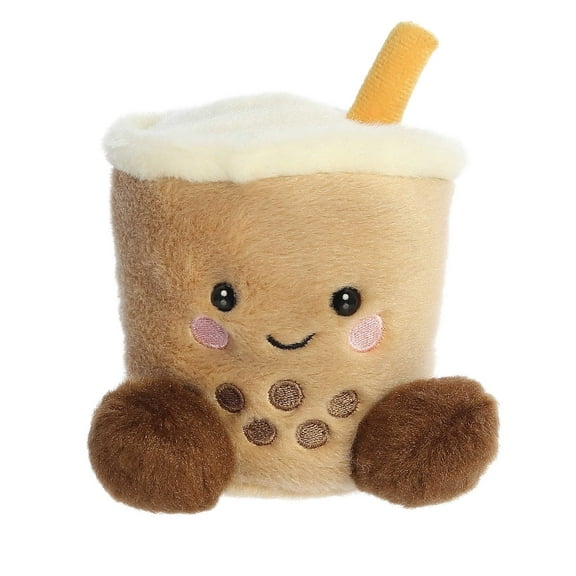 Aurora - Mini Brown Palm Pals - 4" Milky Tea Boba - Adorable Stuffed Animal