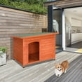 thumbnail image 3 of Zimtown 45" Dog Kennel Wooden Dog House Large Outdoor Animal Shelter Natural Wood Color, 3 of 11