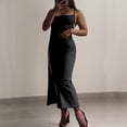 thumbnail image 1 of TaTaai Women's Summer V-Neck Sleeveless Backless Tie Slit Long Dress Solid Casual Midi Dress for Daily Casual and Party Occasions Gift, 1 of 7