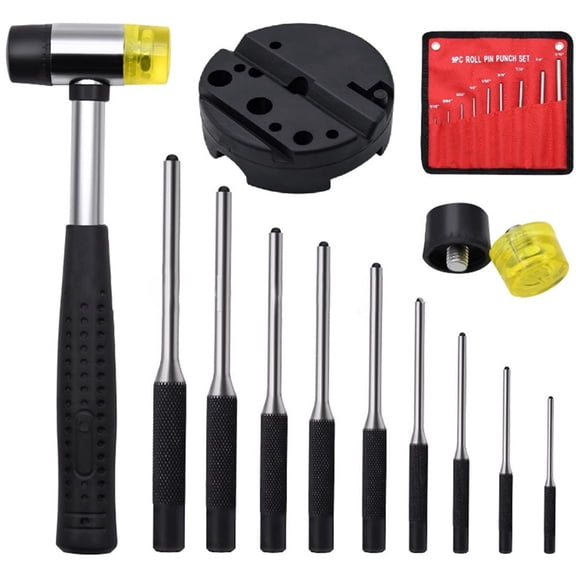 Professional grade Roll Pin Punch Set with Bench Block for Precise Work
